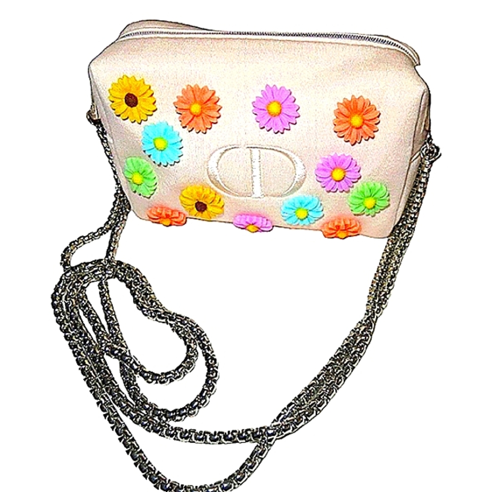 DIOR CUSTOM DESIGN FLORAL CROSSBODY W UNBRANDED CHAIN INCLUDED
